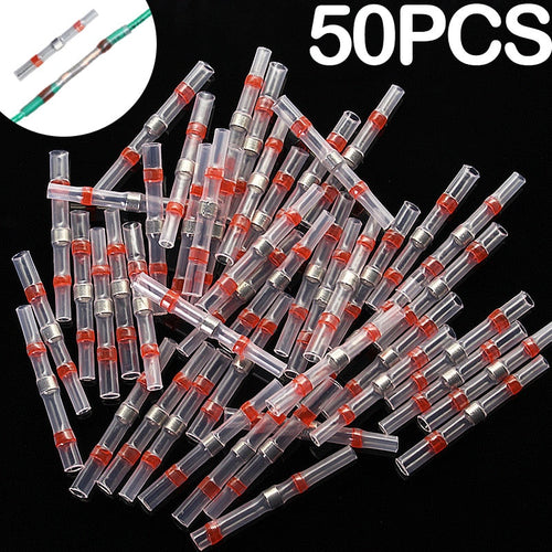 10/50PCS Thermal Shrinkage Electrical Car Wires Connector Solder Extrusion Terminals Block Cable Termination Wireway Clamping