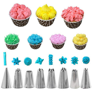 14Pcs/Set Piping-Nozzles Silicone Pastry Bag Kit Cake Decorating Tools DIY Icing Piping Cream/whipped cream/heavy whipping cream