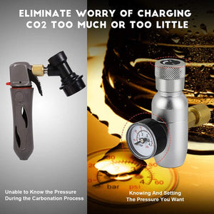 2020 Newest Co2 Charger Kit, 0-60PSI Co2 Regulator Mini Keg Charger/Regulator Mini Keg Charger with Ball Lock