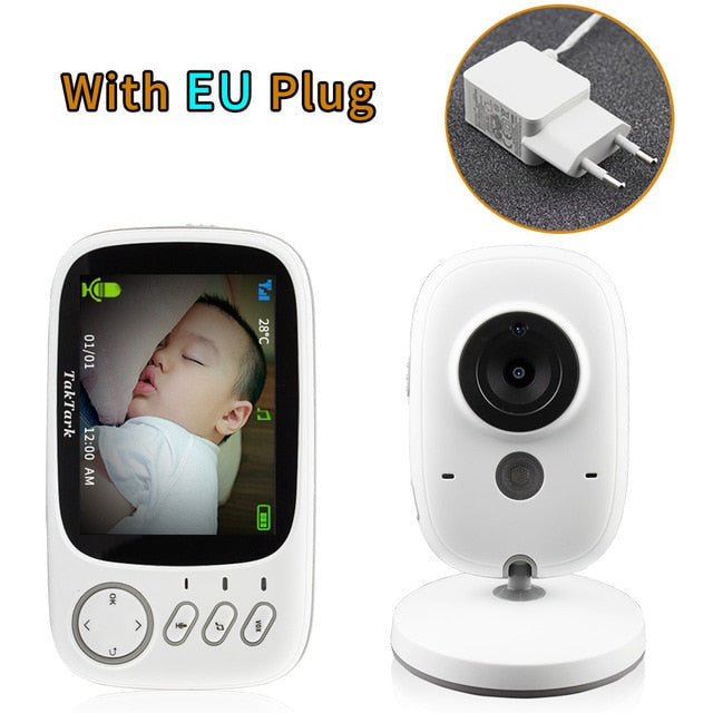 3.2 inch Wireless Video Color Baby Monitor High Resolution Baby Nanny Security Camera Night Vision Temperature Monitoring