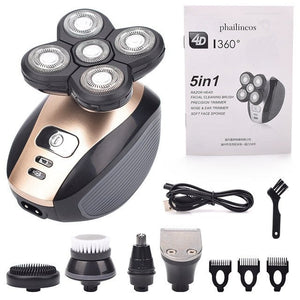 5 In 1 4D Men's Rechargeable Bald Head Electric/head shaver/head shaver for men/bald head shaver/pitbull shavers/best head shaver