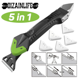 5 in1 Silicone Remover Sealant Smooth Scraper Caulk Finisher Grout Kit Tools Floor Mould Removal Hand Tools Set Accessories