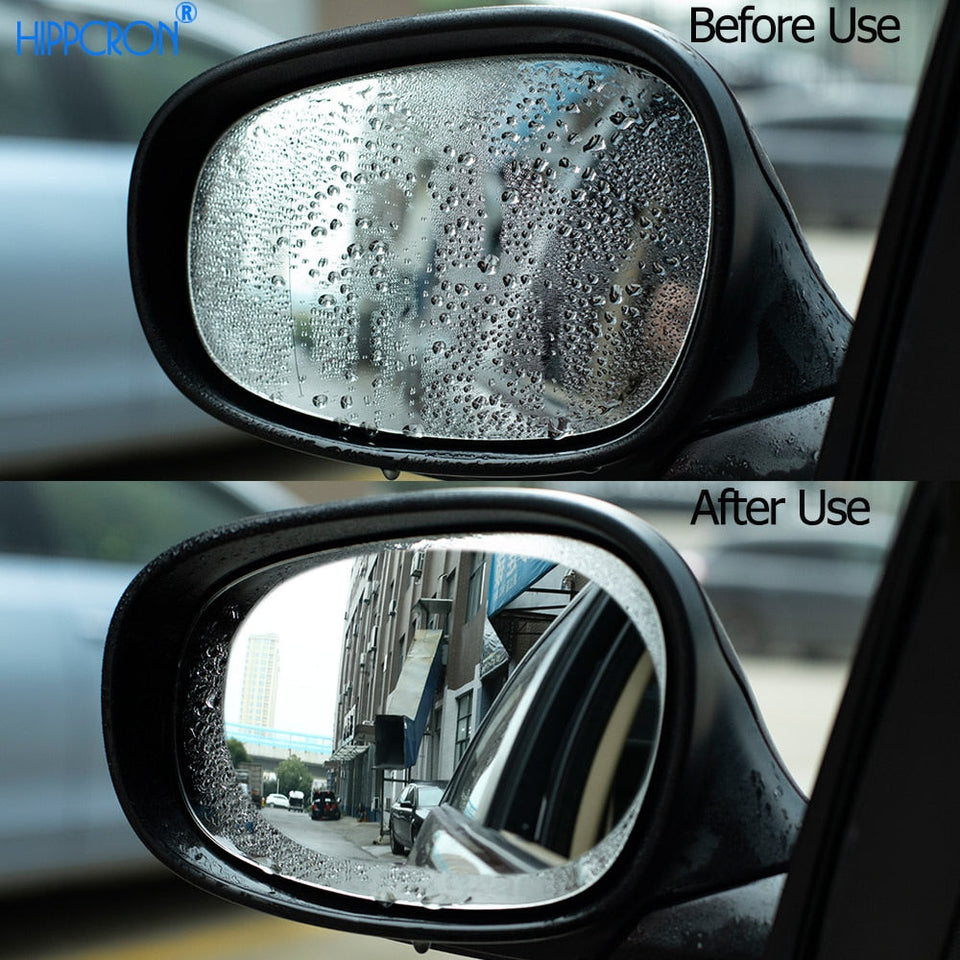 Anti Fog Car Sticker Car Mirror Window Clear Film Car Rearview Mirror Protective Film Waterproof 2 Pcs/Set