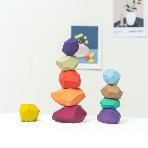 Balancing Blocks-Wood Rock Set