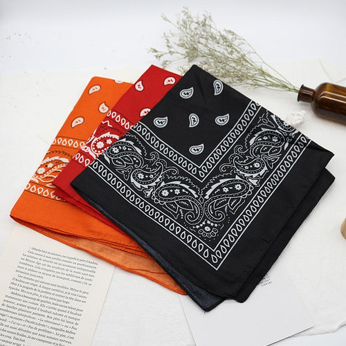 Bandana kerchief Unisex Hip Hop Black Hair Band Neck Scarf Sports Headwear Wrist Wraps Head Square Scarves Print Handkerchief