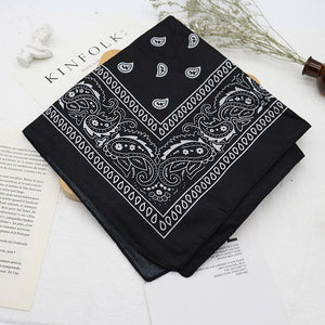 Bandana kerchief Unisex Hip Hop Black Hair Band Neck Scarf Sports Headwear Wrist Wraps Head Square Scarves Print Handkerchief