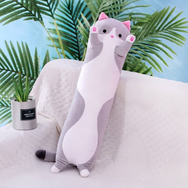 Cat Body Pillow/long cat body pillow/Tubular Animals Pillow Plush 3D Stuffed Animal Unicorn, Dino, Fox, Kitty, Bunny or Pig