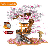 ColiCor DIY Sakura Tree house Scenery Building Set