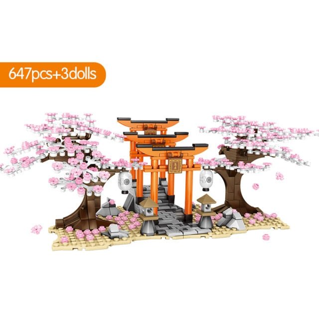 ColiCor DIY Sakura Tree house Scenery Building Set