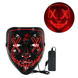 Cosmask Halloween Neon Mask Led Mask Masque Masquerade Party Masks Light Glow In The Dark Funny Masks Cosplay Costume Supplies