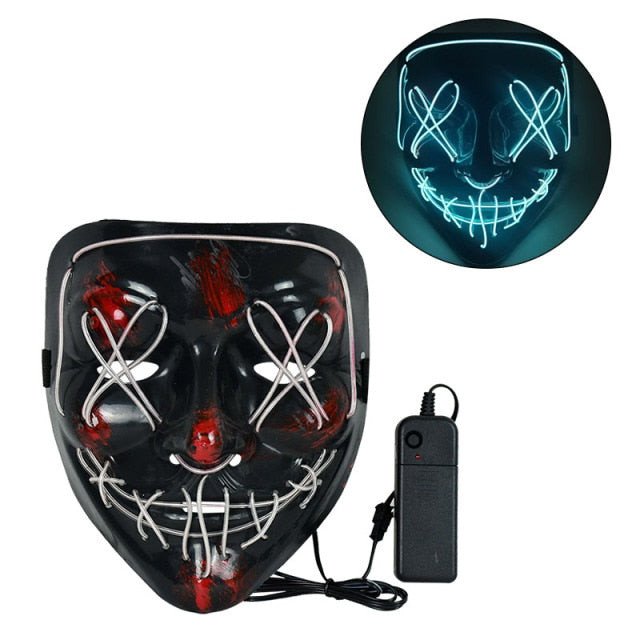 Cosmask Halloween Neon Mask Led Mask Masque Masquerade Party Masks Light Glow In The Dark Funny Masks Cosplay Costume Supplies