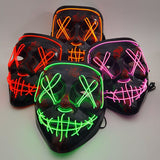 Cosmask Halloween Neon Mask Led Mask Masque Masquerade Party Masks Light Glow In The Dark Funny Masks Cosplay Costume Supplies