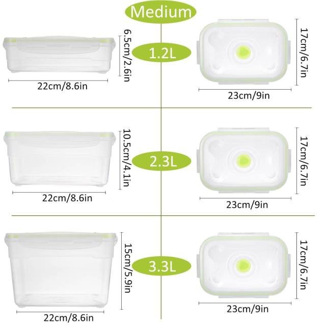 Foodsaver Container/Lasting Freshness 4 Piece Vacuum Seal Food Storage Container Set, Rectangle