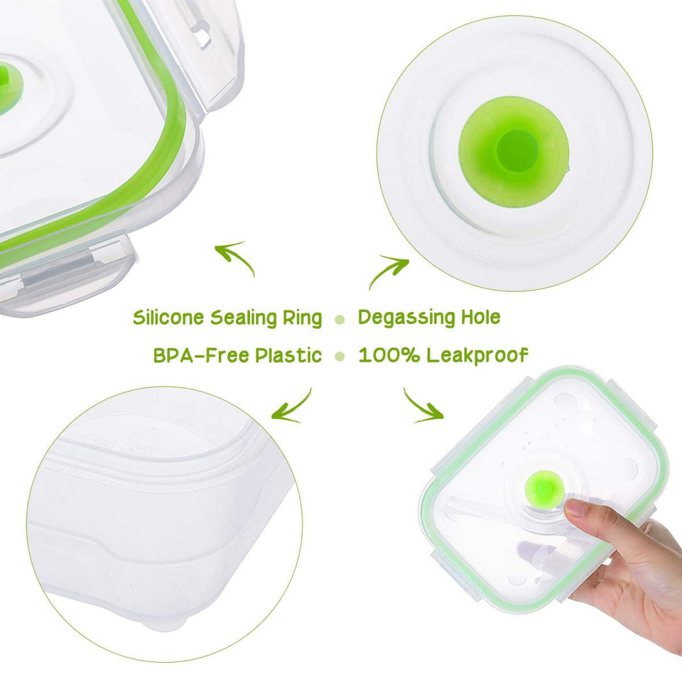 Foodsaver Container/Lasting Freshness 4 Piece Vacuum Seal Food Storage Container Set, Rectangle