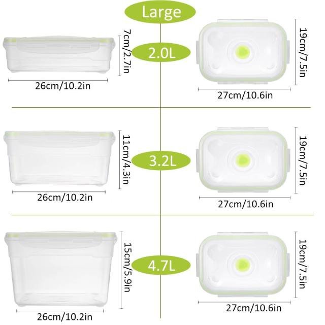 Foodsaver Container/Lasting Freshness 4 Piece Vacuum Seal Food Storage Container Set, Rectangle