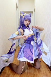 Game Genshin Impact Keqing Cosplay Costumes Genshin Ke Qing Impact Halloween