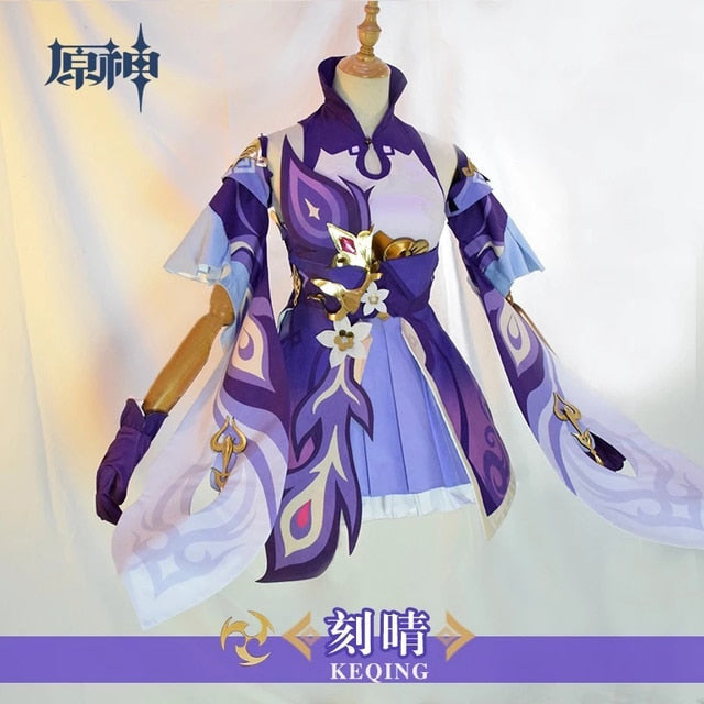 Game Genshin Impact Keqing Cosplay Costumes Genshin Ke Qing Impact Halloween