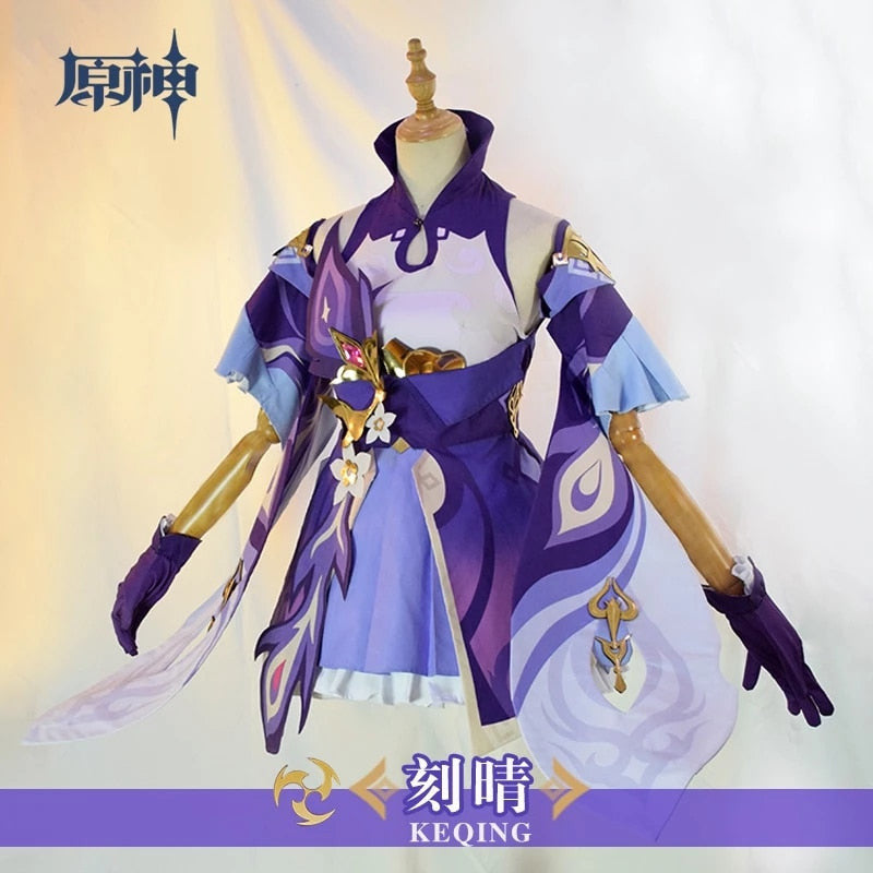 Game Genshin Impact Keqing Cosplay Costumes Genshin Ke Qing Impact Halloween