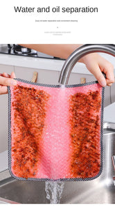 Kitchen daily dish towel, dish cloth, kitchen rag, non-stick oil, thickened table cleaning cloth, absorbent scouring pad