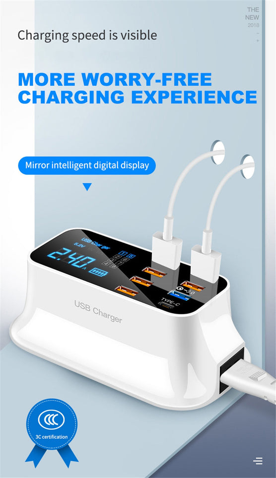 Multi Port Usb Charger/ best multi port usb charger/8 Port USB Charger - Super Fast!