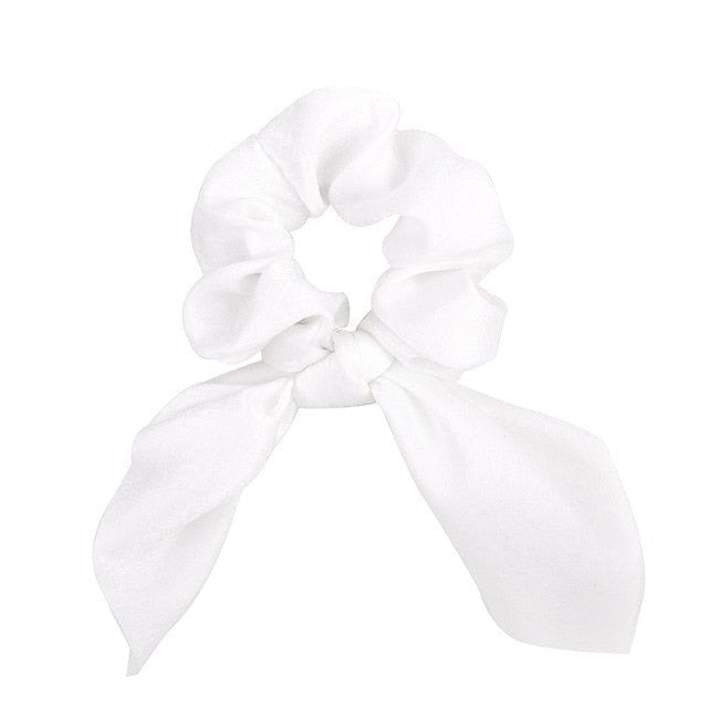 New Chiffon Bowknot Elastic Hair Bands For Women Girls Solid Color Scrunchies Headband Hair Ties Ponytail Holder Hair Accessorie