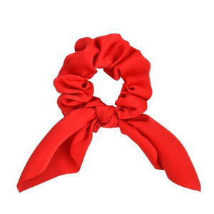 New Chiffon Bowknot Elastic Hair Bands For Women Girls Solid Color Scrunchies Headband Hair Ties Ponytail Holder Hair Accessorie