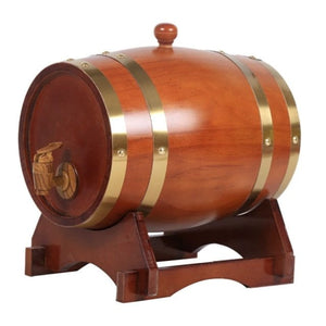 Oak Barrel, 1.5 L Oak Storage Barrel Built-in Foil Liner to Store Your Own Whiskey/wine barrel