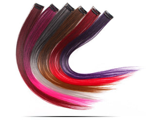 Ombre Color Clip in Hair Extensions 20 Inch Colorful Synthetic Straight Clip on Hair