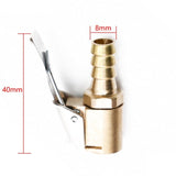 Portable Inflatable Pump for Car Tire Air Chuck Inflator Pump Valve Connector Clip-on Adapter Car Brass 8mm Tyre Wheel Valve