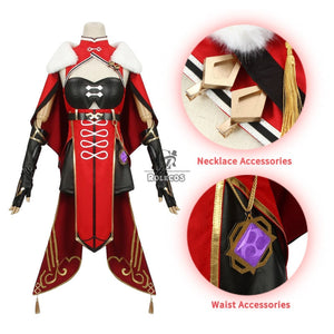 ROLECOS Genshin Impact Beidou Cosplay Costume Beidou Cosplay Costume Women Black Red Costume Halloween