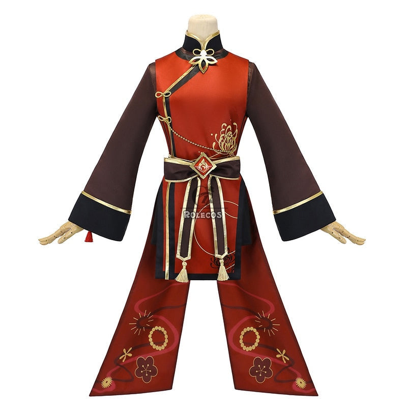 ROLECOS Game Genshin Impact Hutao Cosplay Costume Hu Tao Uniform Cosplay Chinese Style Halloween