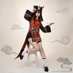 ROLECOS Game Genshin Impact Hutao Cosplay Costume Hu Tao Uniform Cosplay Chinese Style Halloween