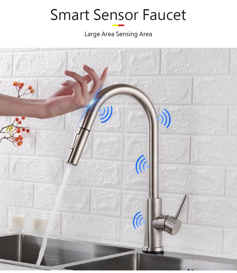 Smart Stainless Steel Sensor Kitchen Faucet/kitchen taps/kitchen mixer taps/mixer tap/kitchen sink taps